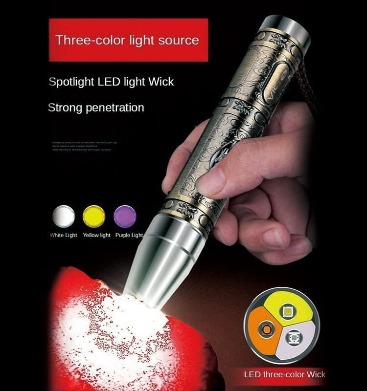 Aytemglobal Mini UV LED פנס - פנס כף יד קומפקטי לג'ייד, תכשיטים, שעוות דבורים, איתור כסף עבור חללים
