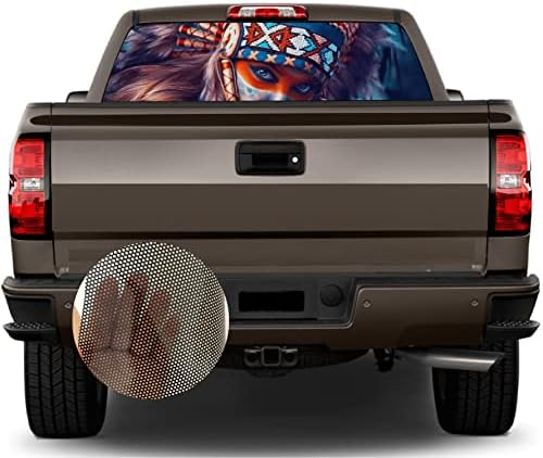 חלון אחורי של הילדה האמריקאית חלון אחורי מחורר מדבקות ויניל חד כיוונית לטרוואן רכבי שטח של משאיות
