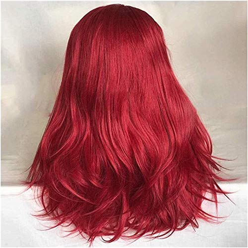 גם אופנה ליידי אדום ארוך ישר שיער קדמי תחרה פאת שיער סט אלכסוני פוני 26 סנטימטרים פאת קוספליי