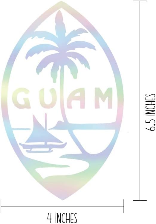 האי גואם - מדבקות כסף הולוגרפיות למכוניות, חלונות, מחשבים ניידים / ויניל באיכות פרימיום / 6.5 אינץ 'על