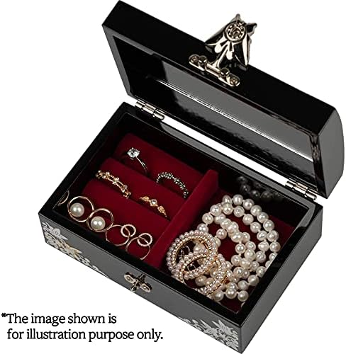 קופסת תכשיטים של פברואר פברואר קופסת תכשיטים ופרשת טווס סט מתנה