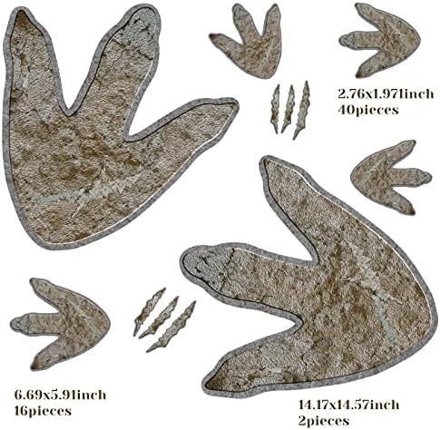 גרסוניאל 66 יחידות דינוזאור דקור עקבות רצפת מדבקות קליפת מקל מסלול מדבקות נשלף מסלולי קיר ויניל מדבקות