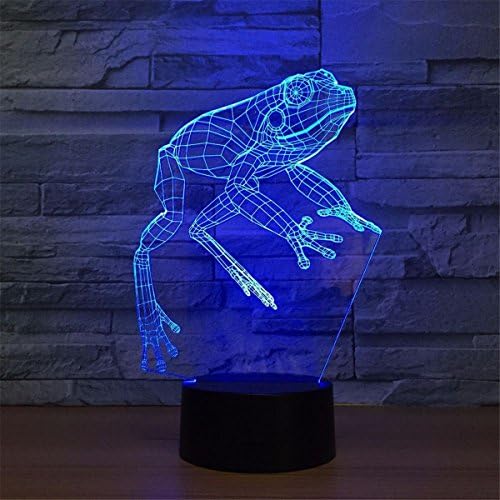 מולי הייסון 3 ד צפרדע לילה אור בעלי החיים מנורת שולחן שולחן אופטי אשליה מנורות 7 צבע שינוי אורות הוביל