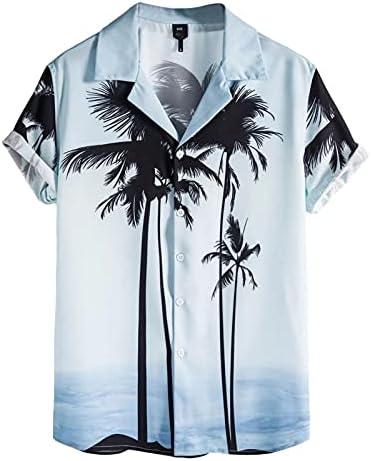 חולצת הוואי קיץ גברים כפתור שרוול קצר למטה חולצות טרופיות