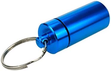 דאסאני 5 יחידות נייד אלומיניום גלולת תיבת אטום מקרה מחזיק מפתחות, כיס רפואת בקבוק עבור פעילויות חוצות