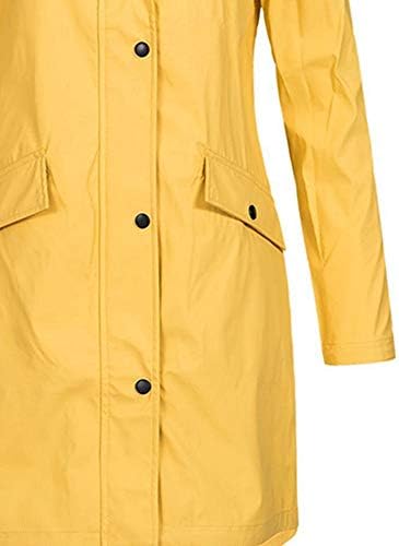 מעיל גשם לנשים עמיד למים קל משקל ארוך שרוול אטום רוח אטום רוח ללבוש רוכסן ברדס מעלה מעיל ז'קט ארוך