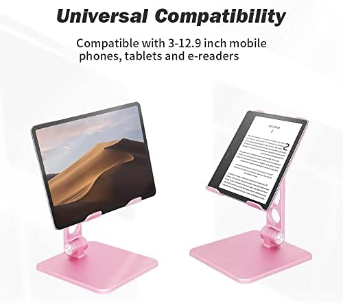 מעמד טאבלט מחזיק אייפד מתכוונן, מעמד שולחן עבודה אלומיניום נייד ומתקפל, תואם ל- iPad Pro 12.9, 10.5,