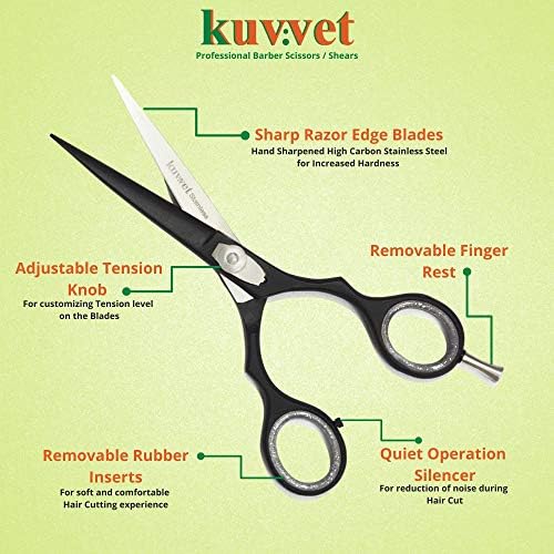 מספריים חיתוך שיער מקצועי של Kuvvet מספריים שיער נירוסטה פרימיום 6 אינץ