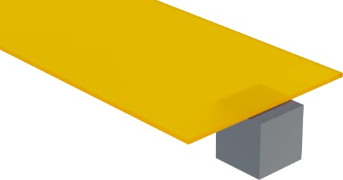 בטיחות צהוב, שקוף, סדין אקרילי, 3 ממ בעובי, 12 W x 12 L