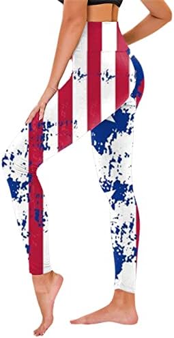 חותלות דגל אמריקאיות לנשים דגל אמריקאי רזה חותלות יוגה נוחות אימון אתלטי הרמת מכנסי ריצה יוגה