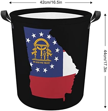 גאורגיה מדינת דגל מפת כביסה מתקפל סל גדול כביסת קל משקל אחסון סל צעצוע ארגונית עם ידיות