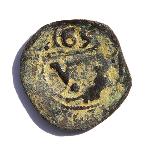 1655 ES המאה ה -17 פיליפ IV IIII Maravedis טירת קולוניאלית ספרדית ומטבע עידן הפיראטים האריה הקריביים