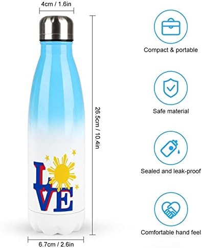 פיליפיני סאן אהבה 17oz בקבוק מים ספורט נירוסטה ואקום מבודד צורת קולה בקבוק ספורט לשימוש חוזר