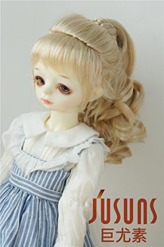JD218 21-23 סמ 1/3 SD SD Synthetic Mohair Doll Wigs Blend Blond Blond Comple Praid Wig 8-9 אינץ 'אביזרי