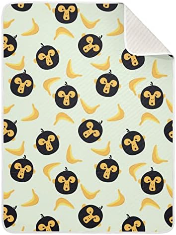 שמיכת חוטט קוף מצחיק שמיכת כותנה בננה מצחיקה לתינוקות, קבלת שמיכה, שמיכה רכה קלה רכה לעריסה, טיולון,