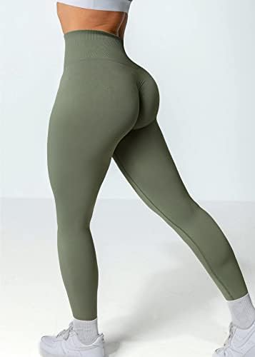 נשות Ruuhee חיוניות חותמות קווי מתאר חותלות חותמות של מכנסי יוגה עם חדר כושר במותניים גבוהות.