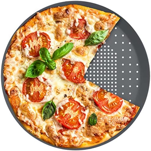 פיצה פאן עם חורים 10 אינץ, טפלון פיצה מגש לתנור כבד החובה פיצה אפיית מחבת פיצה מצנן פאן מחורר פיצה פאן