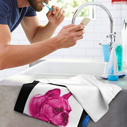 פסיפס בולדוג צרפתי מגבת פנים מגבות פרימיום מגבות כביסה מטלית לשטוף למלון ספא וחדר אמבטיה