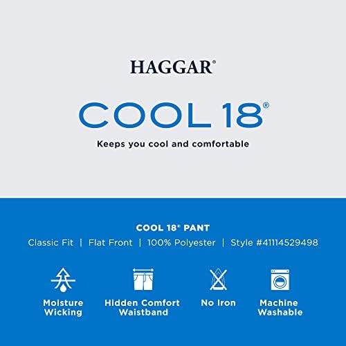 Haggar's Cool's Cool 18 Flat Front Pant Reg. וגדלים גדולים וגבוהים