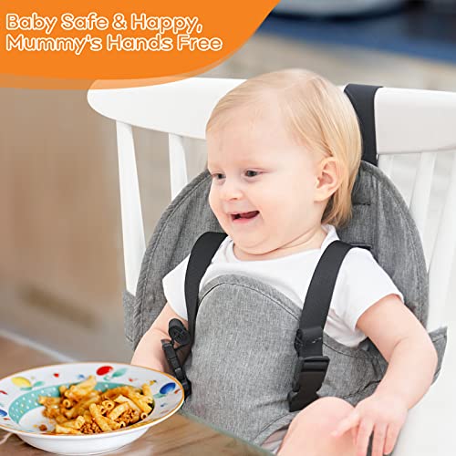 נייד בטיחות מושב רתם עבור תינוק גבוהה כיסא, מתקפל רחיץ בד לרתום כיסא להתאמה רצועות עבור תינוקות האכלה,