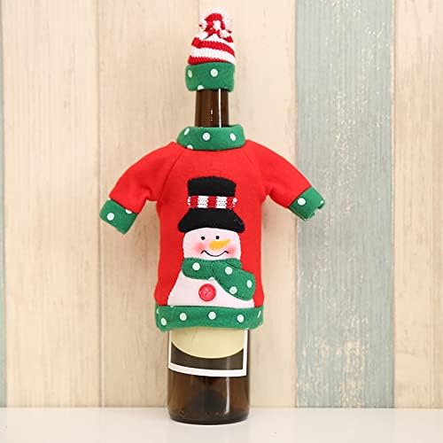 בלמיד חג המולד יין בקבוק כובע סוודר עיצוב סנטה איש שלג חג המולד בית המפלגה קישוט צבוע יין משקפיים עם