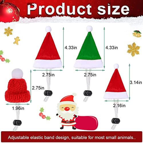 8 חבילה חג המולד תחפושת בעלי חיים קטנים גינאה חזיר סנטה כובע כובע לחיות מחמד קטן עם צעיף לחמוסים של