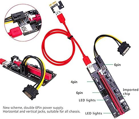 מחברים 6pin PCI-E Express USB 3.0 1X עד 16X מאריך מתאם כרטיסי רייזר SATA כבל כוח מרחיב PCI-E 1X עד 16X