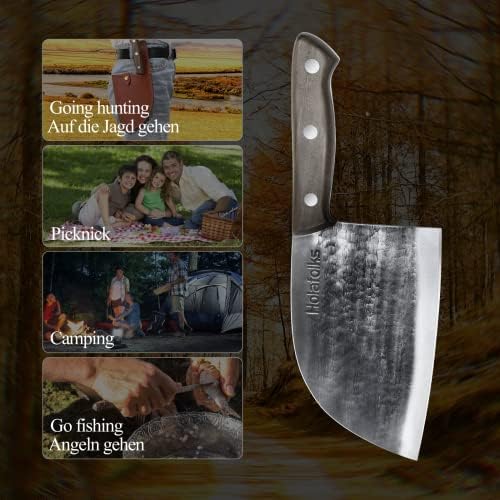 סכין שף סרבית של הולפולקס, סכין בישול של ציפוי שמן אנטי-שמן סכין בישול עם נדן, סכין סכין מחולק סכין