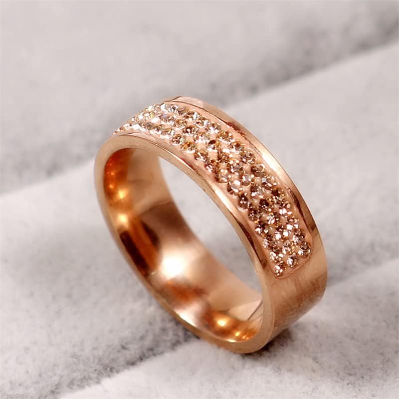 קולסו רוז זהב המותג המפורסם זירקון טבעת 8 מ מ חצי מעגל שלוש שורות קריסטל 316 ליטר טבעות אצבע לנשים גברים-66896