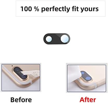 החלפת זכוכית מצלמה אחורית תואמת לאייפון 7 פלוס ואייפון 8 פלוס, עם מגן עדשות, כלי תיקון, אין צורך בדבק,