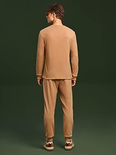 תלבושות של שני חלקים של Fioxa לגברים 1 מחשב טיי מוצק ומכנסי טרנינג לכיס מלוכסן PC