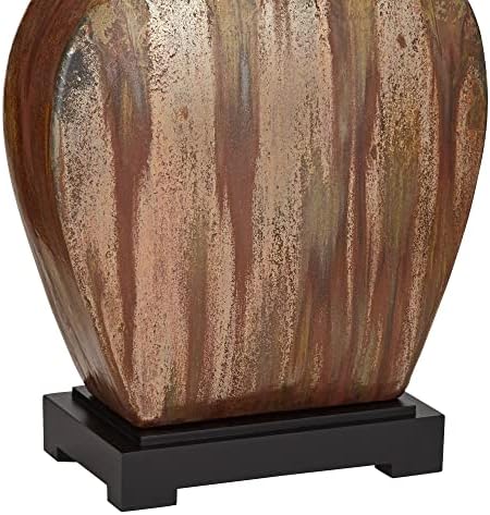 פוסיני אירו עיצוב יוליוס אמצע המאה מודרני שולחן מנורת 27 גבוה חום קרמיקה נחושת טפטוף מלבני בד צל דקור