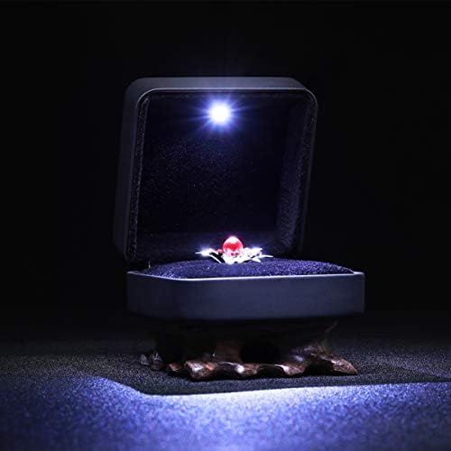 מארגן תכשיטים Besportble קופסא קופסא הצעה טבעת קופסא תאורה תאורה טבעת נישואין תכשיטים תצוגה קופסא קופסת