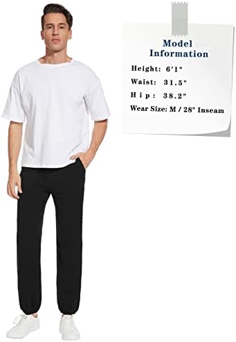 Sevego גברים 32 /34/36 inseam גבוהים משקל קל משקל קלים עם כיסי רוכסן מכנסי טרנינג פעילים עובדים מכנסי