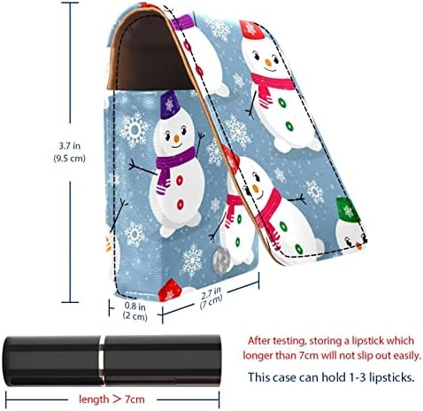 חמוד חג המולד שלג ריקוד שלג שפתון מקרה שפתון תיבת מחזיק עם מראה עבור ארנק פאוץ תיק, 9. 5 על 2 על 7 סנטימטר