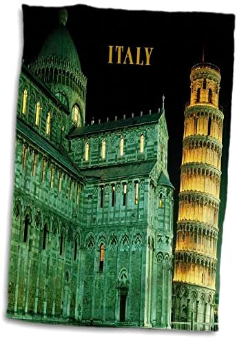 3 דרוז פלורן איטליה - מגדל נוטה של ​​פיזה איטליה מוארת בלילה - מגבות