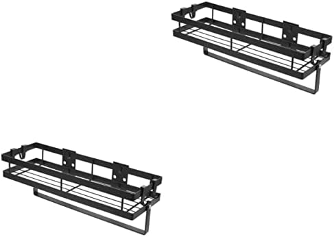 מדפים רכובים על קיר דו -קיר מדפים רכובים קיר 2 יחידות סל קידוח חינם ללא מקלחת תלויה אגרוף אמבטיה מדף