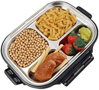 קופסא ארוחת צהריים מנירוסטה, קופסת בנטו / מיכל מזון עם שקית אוכל מבודדת / ידיות ומכסה עמידים