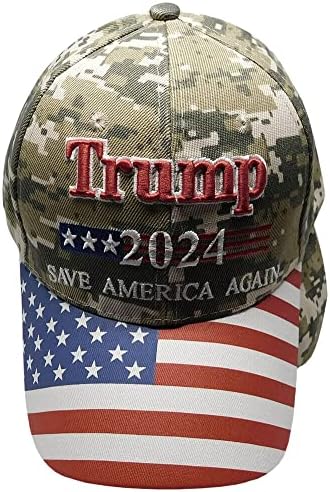 החידושים של ק ' טראמפ 2024 הצילו את אמריקה! מתכוונן רקום כובע כובע