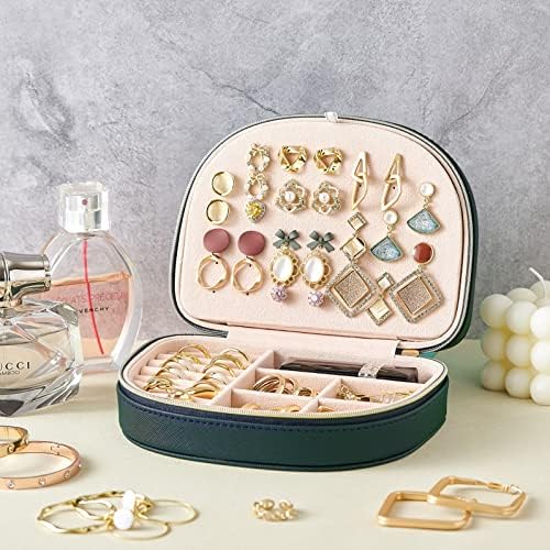 קופסא תכשיטים לנסיעות, מארז תכשיטים לנסיעות, קופסת תכשיטים בצורת צדף, קופסא ארגונית תכשיטים לנשים, קופסת