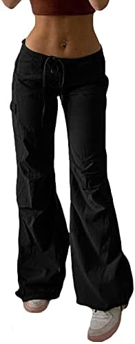 מכנסיים מטען נשים מכנסיים מטען עלייה נמוכה מכנסיים מטען נשים אלסטי מותניים שרוך מכנסיים מכנסיים רחוב