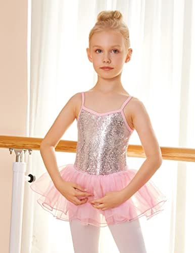 בנות ארשיינר נערות בלט חולמניות שמלת ריקוד נוצצת עם תלבושת בלרינה נצנצים חצאית עבור פעוטות