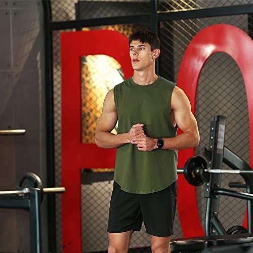 אימון לגברים פיתוח גופיות גופיות גופיות אימון אתלט חולצות כושר אפוד כותנה חתוך חולצת טריקו לשרירים ללא