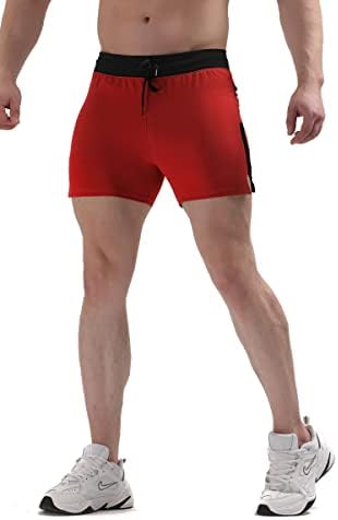 מכנסי חדר כושר של Maikanong Mens Mens, פיתוח גוף מצוידים באימוני ריצה מכנסיים קצרים אתלטי עם כיסים