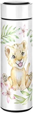 קטאקו פרחי אריה חמוד בקבוק מים מבודד 16 גרם בקבוק תרמוס בקבוק נירוסטה לשתות מים קפה שימוש חוזר כוס ספל