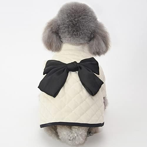 לרכוש שמלת כלב חורף חמוד קשת חמוד פאייטים מחמד שמלות בגדי חתול תלבושת מעיל חם