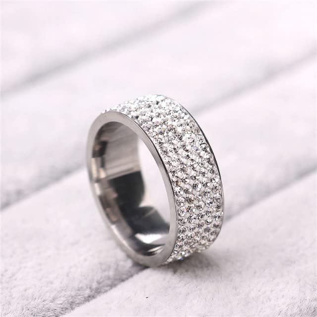 קולסו 8 ממ טבעת לנשים וגברים מלא פייב קריסטל אישית טבעת אישית טבעת חקוק טבעת-93816