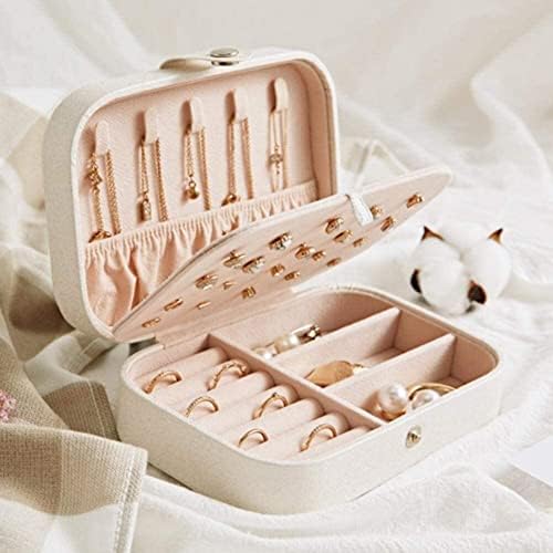 NNJHHG AC207 קופסת תכשיטים ניידת תכשיטים רב-פונקציה תכשיטי עור תכשיטים קופסת תכשיטים מחזיק עגיל עגיל
