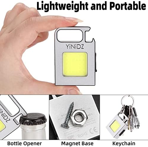 פנסים של מחזיק מפתחות מיני, גוף כל אלומיניום 1000 לומן 4 מצבי אור נטענים אור כיס עם מחזיק מפתחות, פותחן