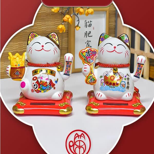 Xizhi 7 ”סולארי מנופף בחתול טוב עם חתול מזל טוב מנופף חתולים המונחים על שולחן הרכב או ליד המיטה למתנה